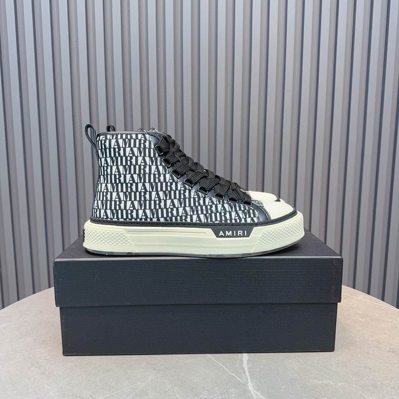 Amiri Court High-Top Sneaker — All-Over Logo Print