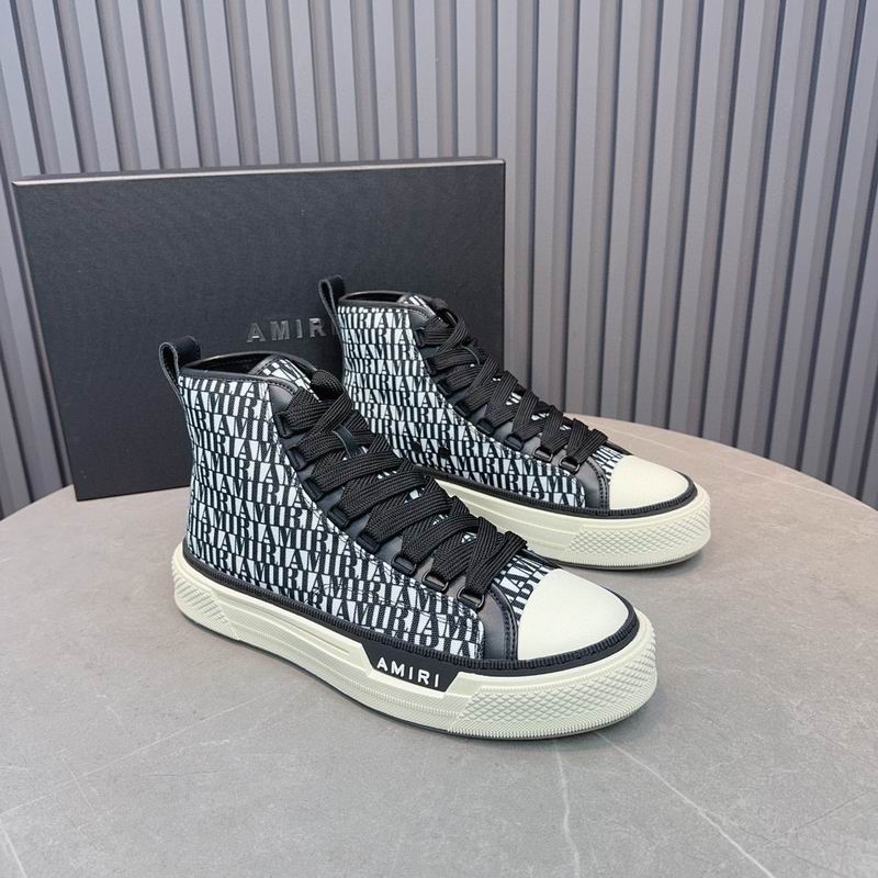 Amiri Court High-Top Sneaker — All-Over Logo Print