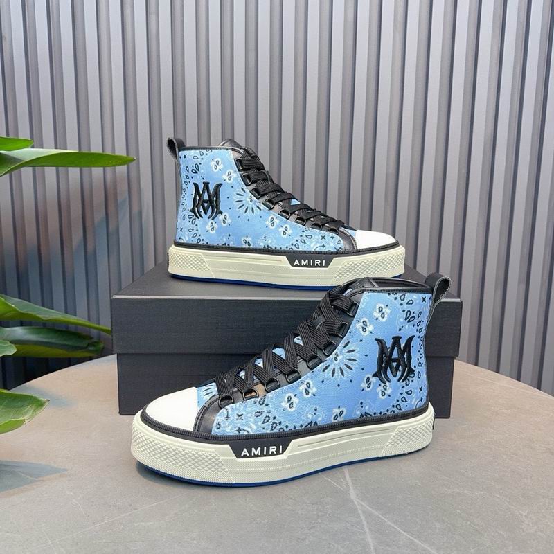 Amiri Court High-Top Sneaker — Bandana Paisley Blue