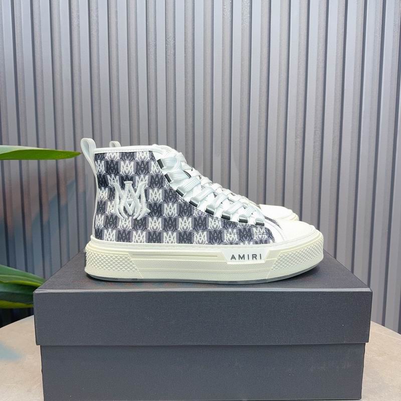 Amiri Court High-Top Sneaker — MA Monogram Checkerboard