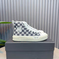 Amiri Court High-Top Sneaker — MA Monogram Checkerboard