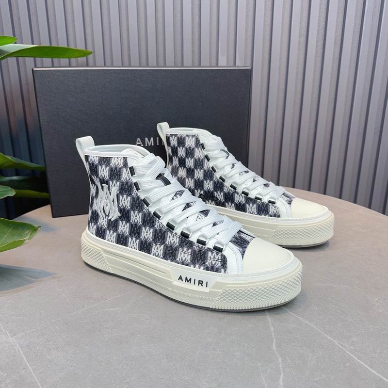 Amiri Court High-Top Sneaker — MA Monogram Checkerboard
