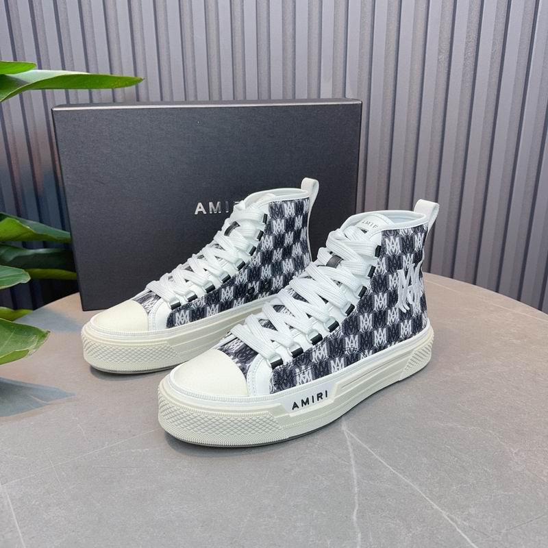 Amiri Court High-Top Sneaker — MA Monogram Checkerboard