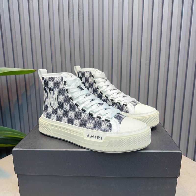 Amiri Court High-Top Sneaker — MA Monogram Checkerboard