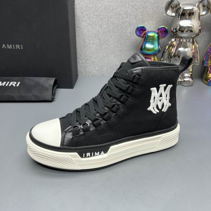Amiri Court High-Top Sneaker — Black / White MA Monogram