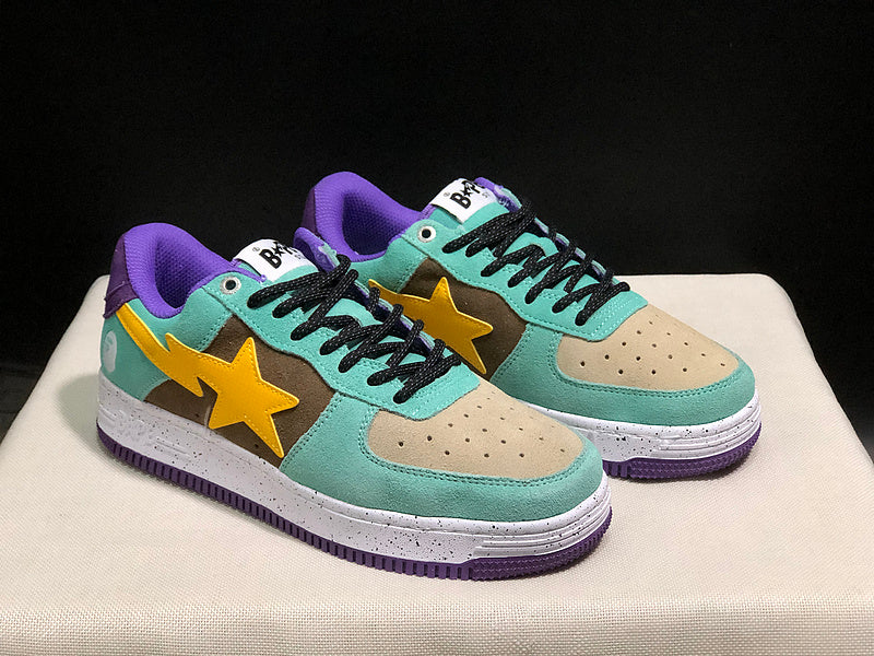 BAPE STA Sneakers | Multi-Panel Suede | Teal/Purple | EU Sizes 36–45
