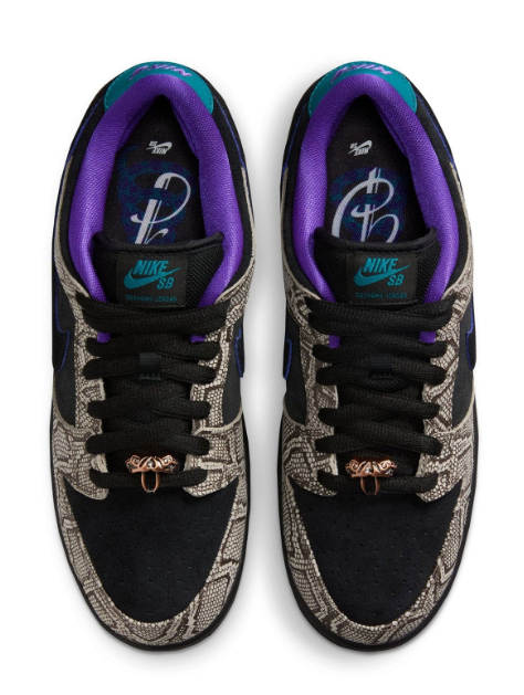 Nike SB Dunk Low x Dashawn Jordan 'Snake Skin' Black / Fierce Purple