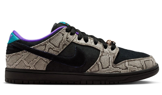 Nike SB Dunk Low x Dashawn Jordan 'Snake Skin' Black / Fierce Purple